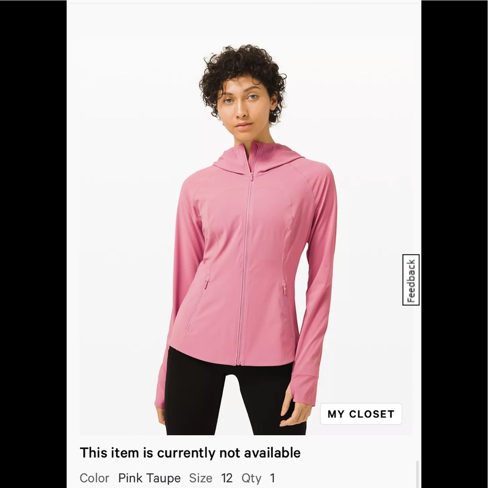 Lululemon Mist Over Windbreaker Pink Taupe Size 12